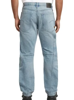 Jean en coton bleu avec des passants à la taille et une coupe droite