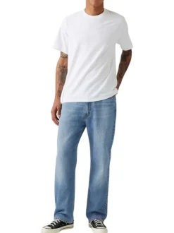 Jean 565 en coton bleu à coupe droite pourvu de multiples poches