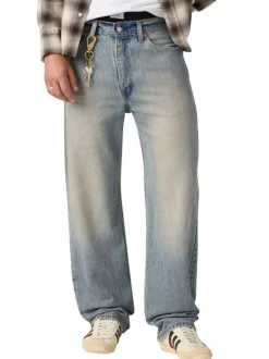 Jean 565 en coton bleu à coupe droite pourvu de multiples poches