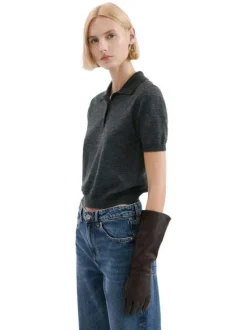 Jean en coton bleu indigo délavé avec une coupe bootcut et 5 poches