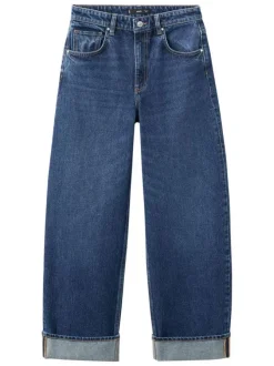 Jean en coton bleu indigo uni coupe bootcut
