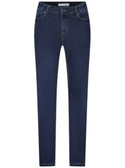 Jean en coton bleu indigo uni à coupe regular fit et à taille intermédiaire