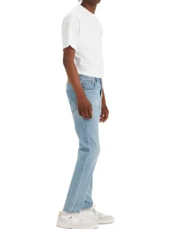 Jean 512 en coton bleu stone uni avec une coupe slim fit et une taille mi-haute