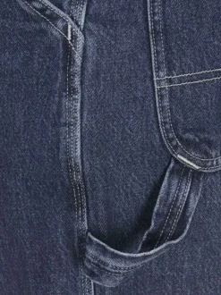 Jean en coton bleu uni coupe bootcut avec 3 poches avants et poche sur la cuisse