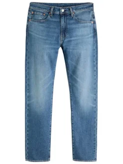 Jean 502® en coton bleu uni à coupe droite pourvu du patch de la marque
