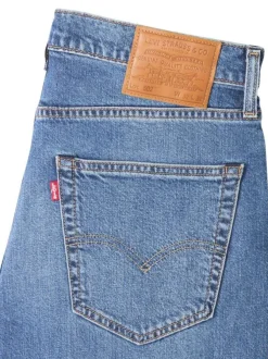 Jean 502® en coton bleu uni à coupe droite pourvu du patch de la marque