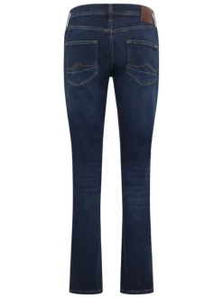 Jean en coton brut uni avec une coupe slim à zip et à bouton