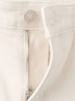 Jean en coton écru uni pourvu d'une coupe bootcut et de multiples poches