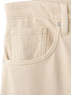 Jean en coton écru uni pourvu d'une taille haute et d'une coupe bootcut