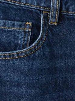 Jean en coton indigo avec une taille haute et une coupe bootcut