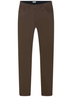 Jean en coton marron avec une coupe unie regular fit et 5 poches