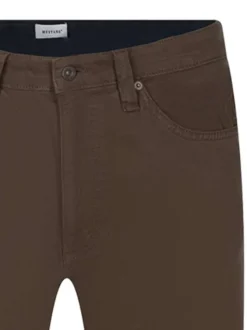Jean en coton marron avec une coupe unie regular fit et 5 poches