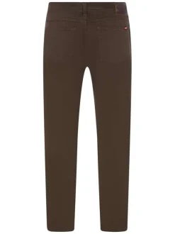 Jean en coton marron avec une coupe unie regular fit et 5 poches