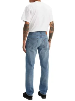 Jean 501 en coton mélangé bleu délavé avec coupe regular fit et 5 poches