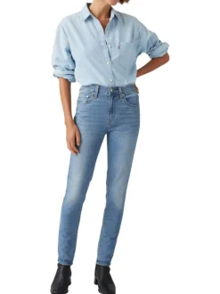 Jean 721 en coton mélangé bleu stone légèrement délavé à coupe skinny