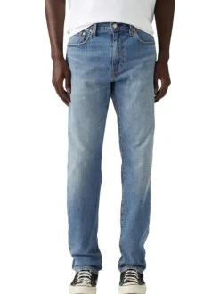 Jean 502 en coton mélangé bleu uni avec une coupe regular fit
