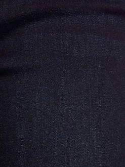 Jean en coton mélangé brut uni à coupe slim avec une taille intermédiaire