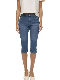 Jean en coton mélangé indigo uni avec une coupe slim et des passants