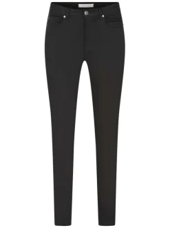 Jean en coton mélangé noir uni à coupe regular fit avec des poches plaquées