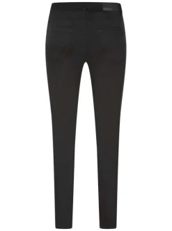 Jean en coton mélangé noir uni à coupe regular fit avec des poches plaquées