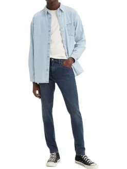 Jean 512™ en coton mélangé nuit uni avec 5 poches et une coupe droite