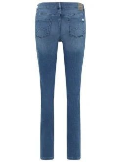 Jean en coton mélangé stone avec une coupe slim et des passants pour ceinture