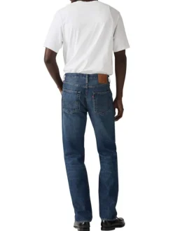 Jean 565 en coton noir uni avec une coupe ample et une taille mi-haute