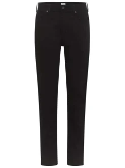 Jean en coton noir uni avec une coupe slim et une taille mi-haute