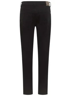 Jean en coton noir uni avec une coupe slim et une taille mi-haute