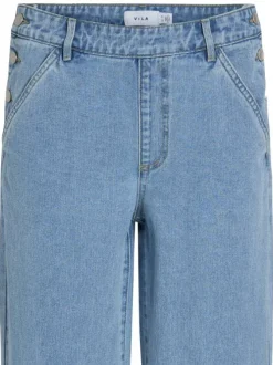 Jean en coton stone avec une coupe droite et des passants pour ceinture