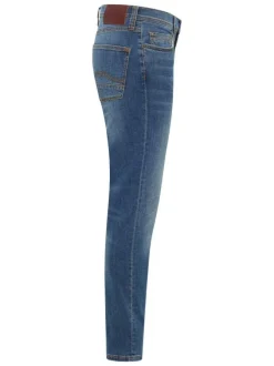 Jean en coton stone avec une coupe slim et des passants pour ceinture