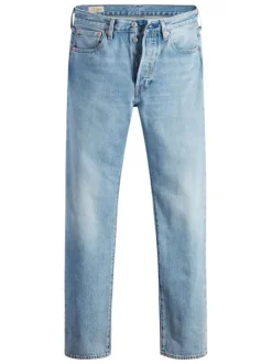 Jean 501® en coton stone uni avec une coupe droite et patch marron à l'arrière