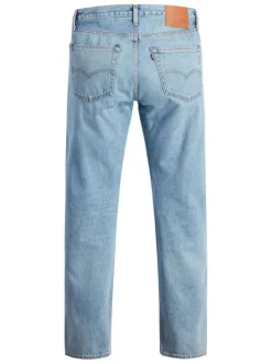 Jean 501® en coton stone uni avec une coupe droite et patch marron à l'arrière