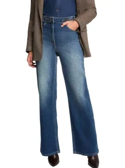 Jean en coton stone uni avec une coupe flare à zip et à bouton