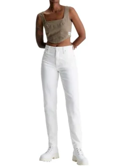 Jean en coton stone uni avec une coupe regular fit et 5 poches