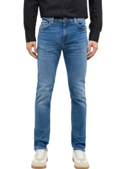 Jean en coton stone uni avec une coupe slim à zip et à bouton