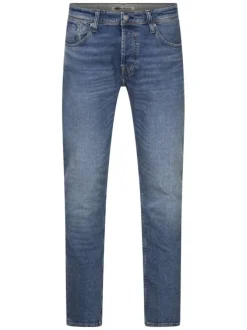 Jean en coton stone uni à coupe regular fit fermé par une braguette à boutons