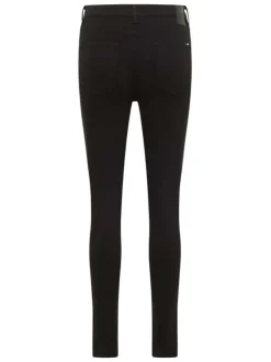 Jean Georgia en coton mélangé noir à coupe super skinny avec surpiqûres noires
