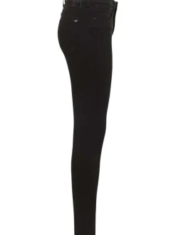 Jean Georgia en coton mélangé noir à coupe super skinny avec surpiqûres noires