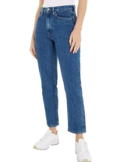 Jean Harper en coton mélangé indigo effet délavé à coupe droite
