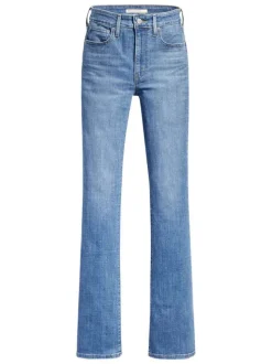 Jean 725™ High Rise Bootcut bleu délavé avec jacron beige et rouge