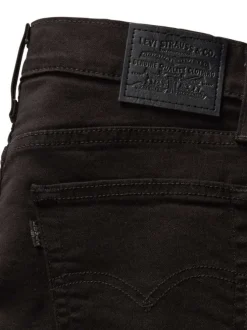 Jean 724 High Rise Straight en coton mélangé noir uni à coupe droite et zip