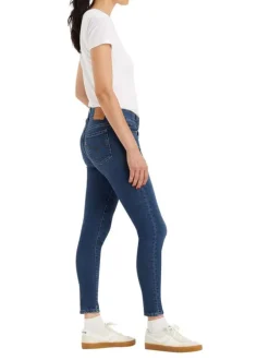 Jean 711™ indigo effet délavé à coupe skinny et taille haute