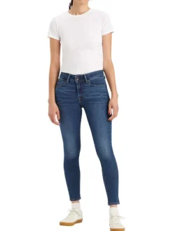 Jean 711™ indigo effet délavé à coupe skinny et taille haute