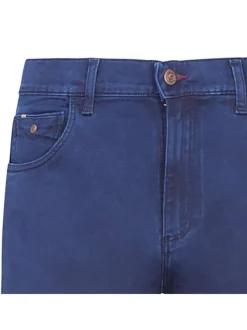 Jean indigo en coton mélangé avec une coupe droite