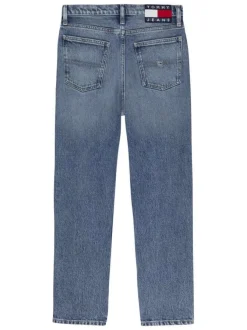 Jean Izzie en coton mélangé bleu effet délavé avec une coupe slim