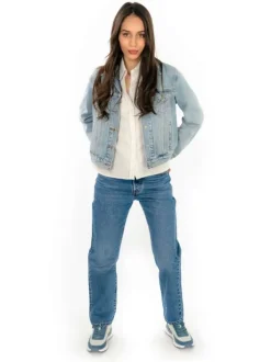 Jean 501® à jambes 7/8èmes en coton indigo léger délavé, coupe Regular fit