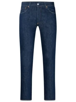 Jean 501 jean en coton uni avec une coupe droite et patch de la marque