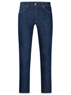 Jean 501 jean en coton uni avec une coupe droite et patch de la marque