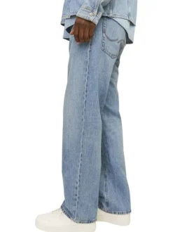 Jean Jjialex Jjoriginal Am 337 Noos en coton stone uni à coupe large